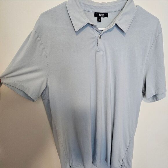 Mens Medium Paige Light Blue Polo - Picture 2 of 5